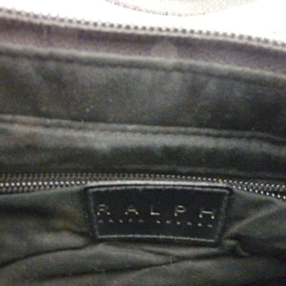 RALPH LAUREN black DENIM FABRIC BAG PURSE - Picture 3 of 5